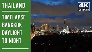 Bangkok Timelapse - From daylight to night (4k)