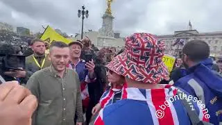 Pro and Anti-Monarchists Debate in London on King Charles III's Coronation Day