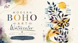Boho Botanical Watercolor | Color Balance Study with Leaves & Flow