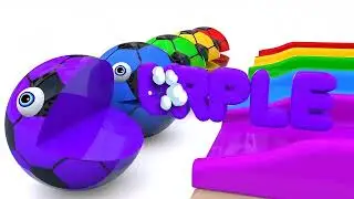 Learn Colors with PACMAN VS SchoolBus and Farm Magic Slide and Surprise Toy Street Vehicle for Kid