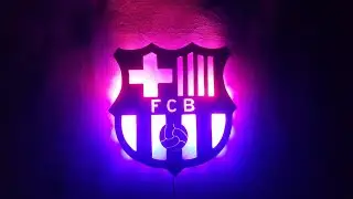 Как сделать светодиодный настенный светильник с логотипом Барселоны #barcaclub #diy #barcelona #fifa #championstrophy2025