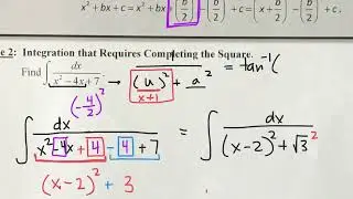 Completing the Square to create Arctrig integrals