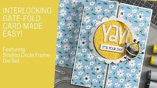 Interlocking Gatefold Card Made Easy! Featuring Whimsy Stamps Scalloped Circle Frame Die Set