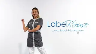 Blouse travail femme Grise coupe ajust&eacute;e