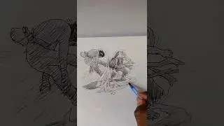 Speed drawing Rock Lee vs Gaara ⏳️🥷 #art #viral #anime #shorts #fyp #one_piece #رسم #drawing #naruto