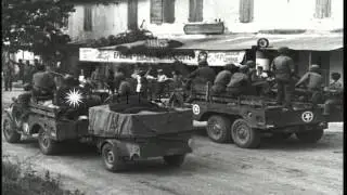 United States 3rd Division, 30th Infantry Regiment passes through Aix-en-Provence...HD Stock Footage