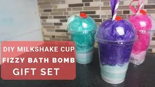 DIY Milkshake Cup FIZZY BATH BOMBs Gift Set (Dollar Tree)