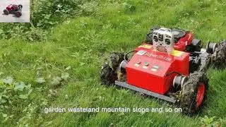 hybrid self charging backup battery brushless walking motor remotely controlled brush mower