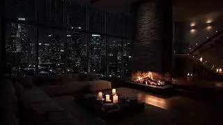 Rainy City Night Ambience &ndash; Warm Room and Fireplace Sounds for Peaceful Sleep