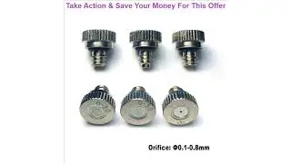 Deal 10PCS nickel plated Thread Brass Misting Nozzle 0.1-0.8mm Orifice  Mister Parts Fog Nozzle For