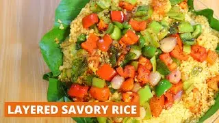 Layered savory rice with chicken and mixed vegetable| Mallika Joseph Food Tube