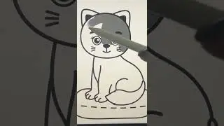 Colorare un gatto bambini felici #colorare