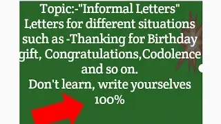 How to write Informal letters/Friendly letters / Personal letters