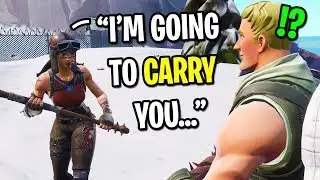 I used my biggest TRYHARD skin and CARRIED kids on Fortnite... (Renegade Raider)