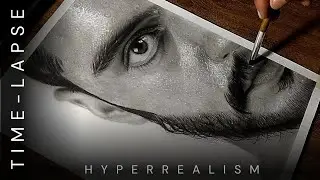  Hyperrealistic Portrait Drawing | Charcoal & Graphite | Time-Lapse 