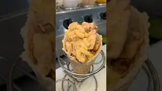 The KICK&rsquo;N RANCH FRIED CHICKEN MAC & CHEESE WAFFLE CONE from Chick&rsquo;nCone in Florida!  #DEVOURPOWER