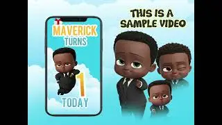 Afro baby boy birthday invitation