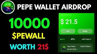 Pepe Wallet Airdrop Get 10000 PEWALL Tokens Worth 21 USD | The Next 1000X Token
