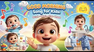 🎵  Good Morning Song for Kids | Brush, Wash, Eat & Dress