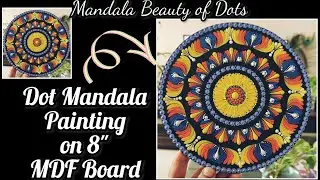 Dot mandala painting tutorial on 8