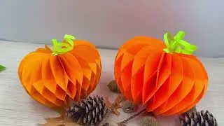 DIY Honeycomb Paper Pumpkins for Fall & Thanksgiving | How to make paper pumpkins 