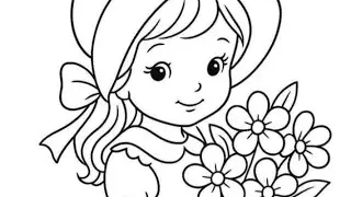 ❤️👌Cute Little Girl Drawing with Flowers | Easy Girl Sketch for Beginners | Anjali ki Drawing Duniya
