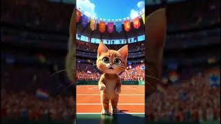 Котенок чемпион по теннису #cat #catvideos #cute #cutecats #cartoon #catcartoon #motivation #movie