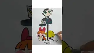 REVERSE Coloring The Puff Girls 🌟 | #puffgirls #reversecoloring #coloringtime #markers #funforkids