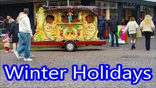 Traditional festive Street organ On a Dutch Winter holidays. Live sound and music. Draaiorgel