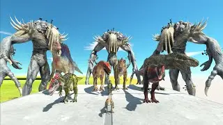 Carnivorous Dinosaurs VS All Size Scourge 1.0 to 5.0 - Animal Revolt Battle Simulator