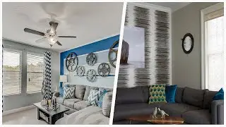 75 Gray Family Room With Multicolored Walls Design Ideas You'll Love ⭐️