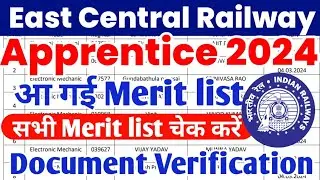आ गई ECR Apprentice की merit list 2024, ECR Danapur Railway Apprentice 2024 merit list pdf download