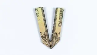 Money Origami Alphabet Letter V 🤩 COMPLETE Dollar Alphabet