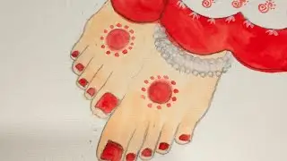 How to draw a female feet ✅ #artwork #watercolour #water brush pen @Srabonno-z5v 