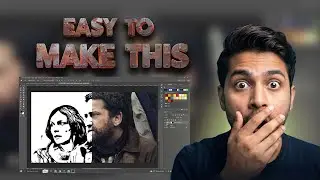 Photoshop Stencil Art Effect 🔥 Black & White Portrait in 1 Click | Threshold Effect