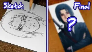 Drawing ITACHI UCHIHA as DEVIL HUNTER Chainsaw man x Naruto