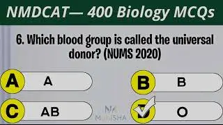 NMDCAT Biology MCQs With Answer Key | 400 Most Repeated Biology MCQs (1 to 18) | Part 1