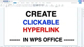 How to Create Hyperlink In WPS Office - [ QUICKLY ]