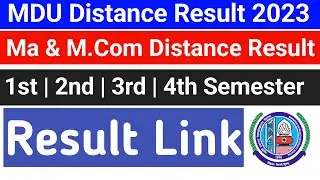 Mdu Distance MA History result 2023 | Mdu Distance Mcom Result 2023 | Mdu Ma distance 1st sem result