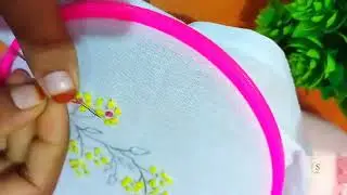 Basic embroidery design 🌿🌷🪡🧵 #viral #viralvideo #video #embroidery #stitchtricks #stitch #art 