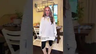 Flattering dressy look with faux leather leggings & boots #momfashion