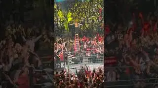 Jeff Hardy swanton bombs off the ladder and onto D-Von Dudley.
