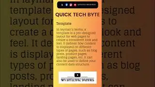 Template | Quick Tech Byte&nbsp; | #sitecore #technology #shorts