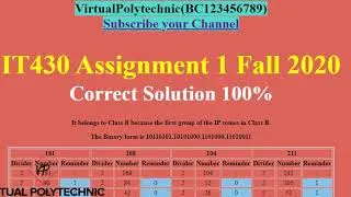 IT430 ASSIGNMENT 1 FALL 2020 - CORRECT 100% - SOLUTION IN DESC - Virtualpolytechnic