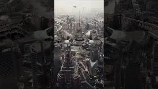 Matte Painting of sci-fi city #photoshop #mattepainting