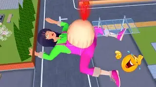 Giant Barbie Pregnant at Police Station 🚨👶#sakuraschoolsimulator  #viralvideo 