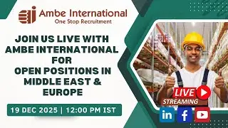🌍Join Our Live Career Update on Gulf & Europe Hiring ✈️ - 19 Dec 2025 📱