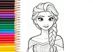How to coloring Elsa frozen for kids and toddlers
