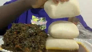 African Food Asmr | Mukbang Fufu With Efo Riro | Vegetable Soup