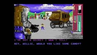 LAW OF THE WEST (C64) gameplay - fearful & geeky sheriff !